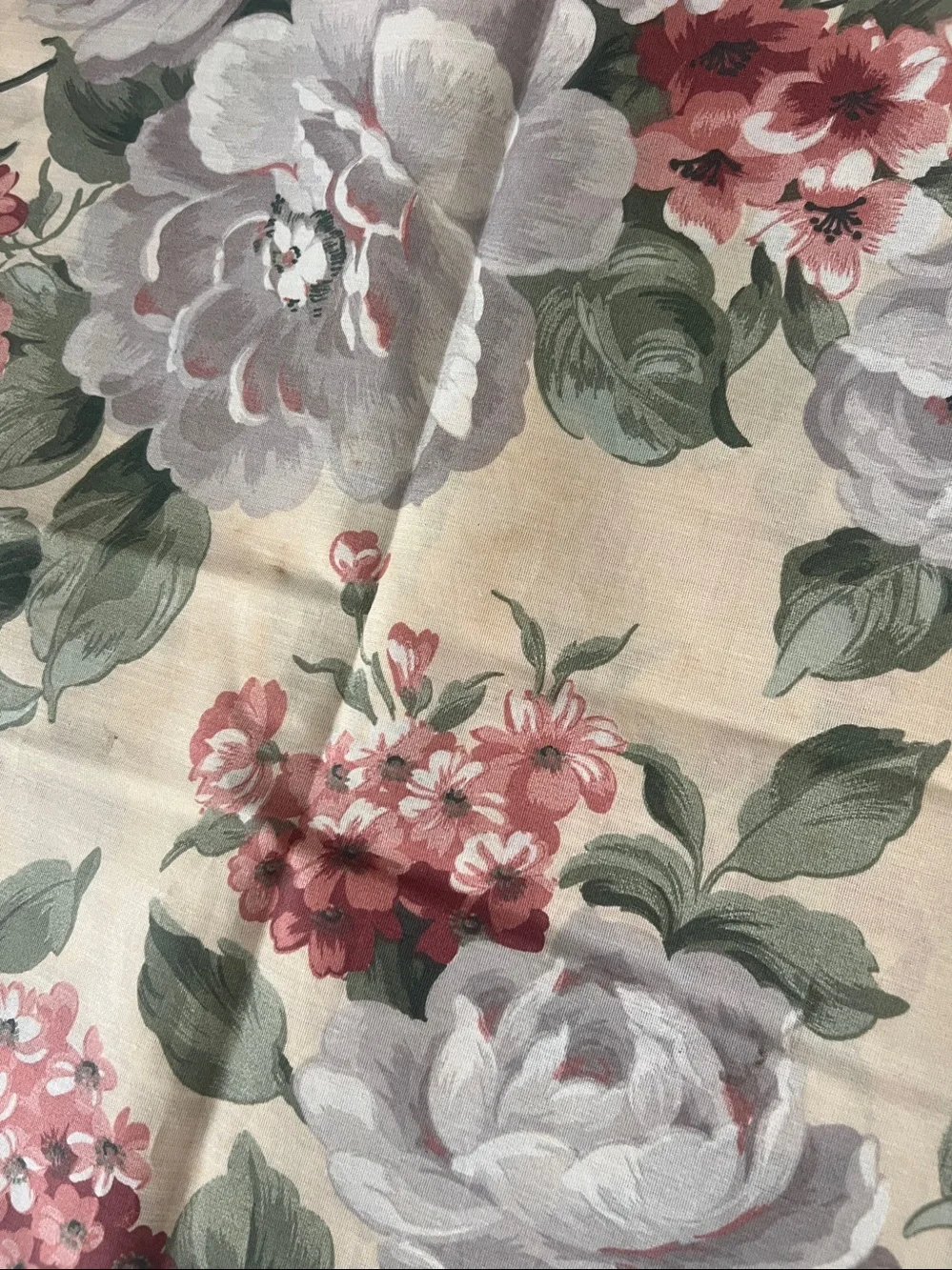 Crown Craft Williamsburg  Floral Garden Gable Ruffled Top Shower Curtain 72”L